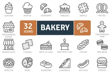 Panadería Paquete de Iconos