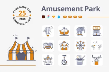 Parque de atracciones Paquete de Iconos