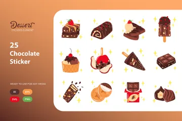 Chocolate Pegatina Icon Pack