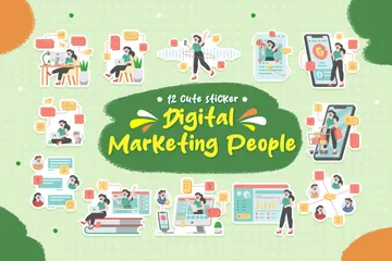 Pessoas de marketing digital Icon Pack