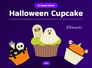Petit gâteau d'Halloween Pack d'Icônes