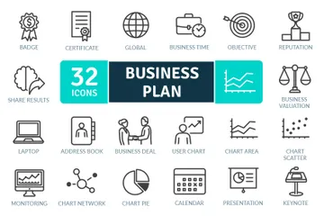Plan de negocios Paquete de Iconos