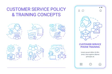 Politique de service client et formation Icon Pack