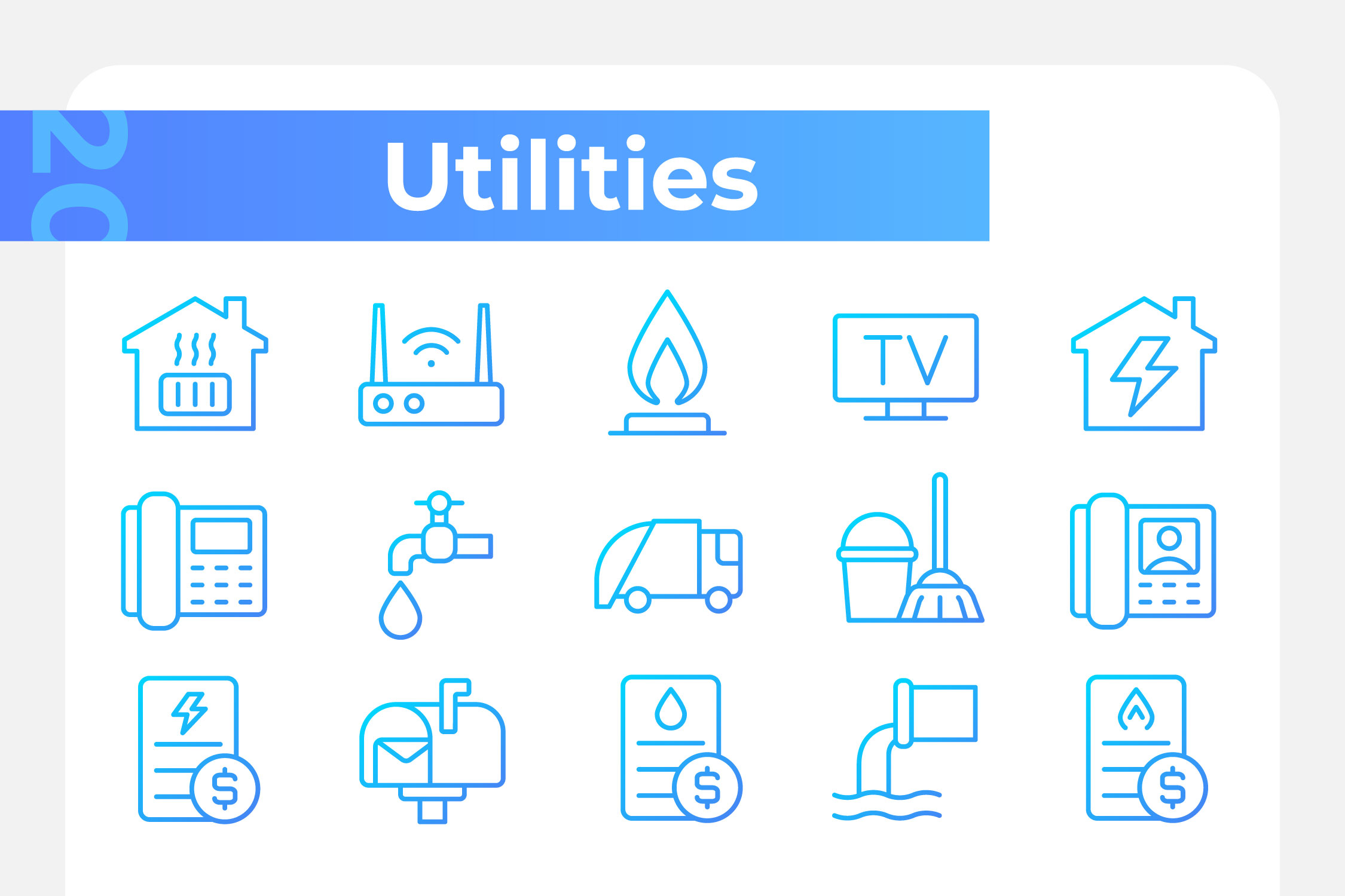 Public Utilities Icon Pack - 22 Line Tools & Equipment Icons | SVG, PNG ...