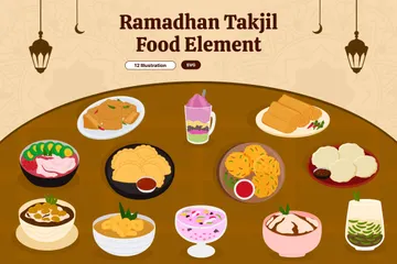 Ramadan Takjil Food Icon Pack