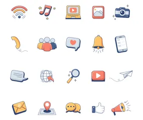 Medios de comunicación social Icono Pack