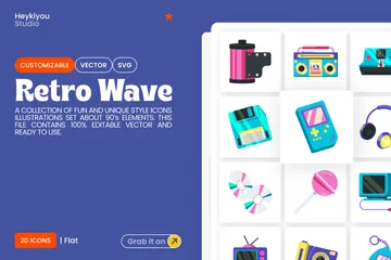 Retro Wave 90's Icon Pack