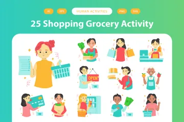 Shopping Groceries Activity Icon Pack