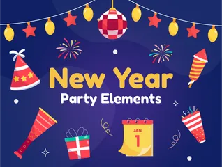 Neujahrsparty Symbolpack