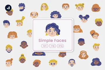 단순한 얼굴 아이콘 팩