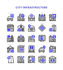 Städtische Infrastruktur Symbolpack