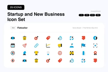 Startup e novos negócios Icon Pack