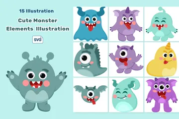Süßes Monster Symbolpack