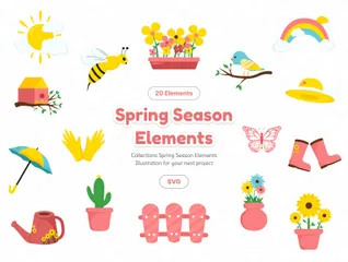 Temporada de primavera Paquete de Iconos