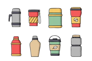 Thermo Mugs Set Icon Pack