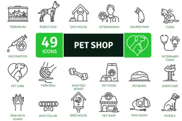 La tienda de animales Paquete de Iconos