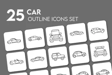 Tipos de coches y vehículos Paquete de Iconos