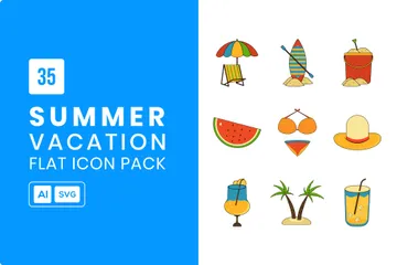 Vacaciones de verano Paquete de Iconos