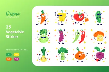 Vegetable Sticker Icon Pack