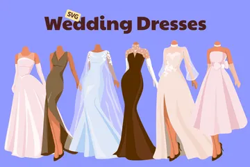 Vestidos de novia Paquete de Iconos