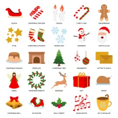 Weihnachten und Neujahr Icon Pack