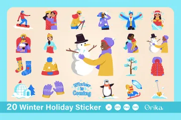 Winter Holiday Sticker Icon Pack