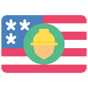American Flag Labor Day Flag Icon