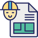 Architecture Work Blueprint Construction Plan Icon