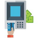 Withdraw Money Swipe Machine Automated Teller Icon