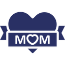 Banner Heart Logo Mom Love Icon
