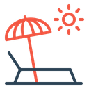 Beach Umbrella Sunbath Icon