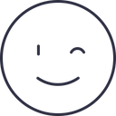 Blink Emoji Outline Icon