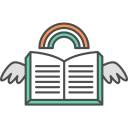 Book Wings Rainbow Icon