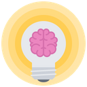 Brain Smart Bulb Icon