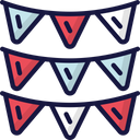 Bunting Celebration Holidays Icon