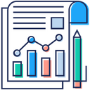 Business Report Statistical Analysis Business Growth Icon