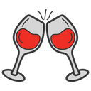 Toasting Cheers Wine Glasses Icon
