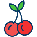 Red Cherry Fruit Healthy Food Icon