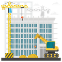 Scaffolding Building Repair Commercial Construction Icon
