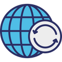 Cyber Security Global Communication Global Syncing Icon