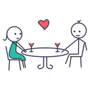 Dating Candle Wine Icon