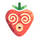 Dizzy Strawberry Fruit Icon