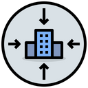 Downsizing Corporation Reduction Icon