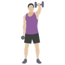 Dumbbells Exercise Push Ups Bicep Muscles Icon