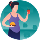 Fat Food Junk Food Burger And Drink Icon