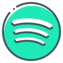 Free Spotify Logo Icon - Download in Colored Outline Style