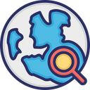 Global Globe Search Icon