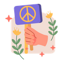 Hand With Peace Symbol Peace Stop The War Icon