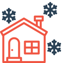 House Snowfall Christmas Icon
