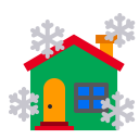 House Snowfall Christmas Icon